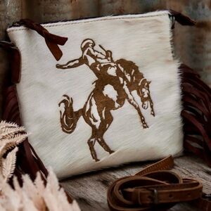 American Darling | Women’s Fringe Real Leather Cowhide Western Crossbody Purse